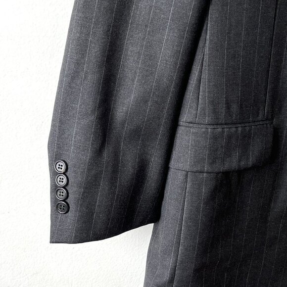 Hickey Freeman Mens Gray Pinstripe Blazer Suit Jacket Coat Size 38R 100% Wool - Picture 4 of 14